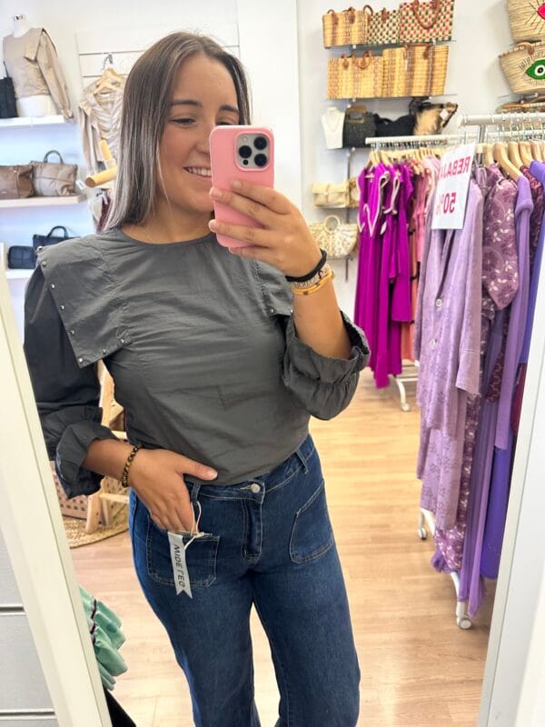 BLUSA VALENTINA GRIS OSCURO