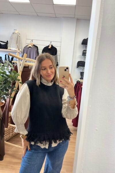 CHALECO FLECOS NEGRO