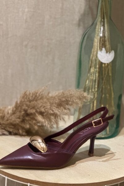 SANDALIA TACÓN CÁDIZ BURDEOS