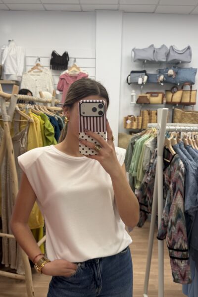 CAMISETA HOMBRERAS BLANCA