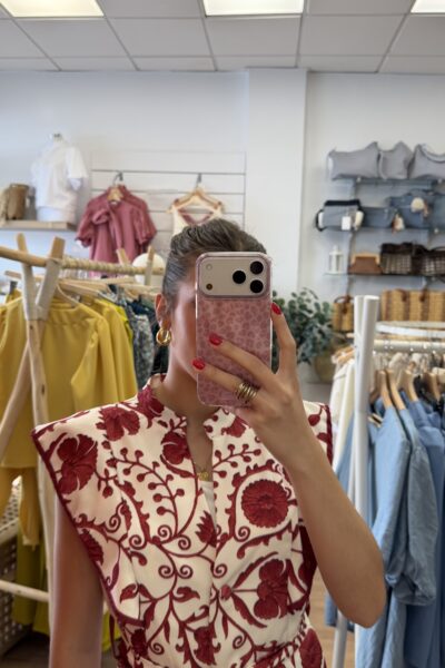 CONJUNTO MACA BLANCO Y ROJO