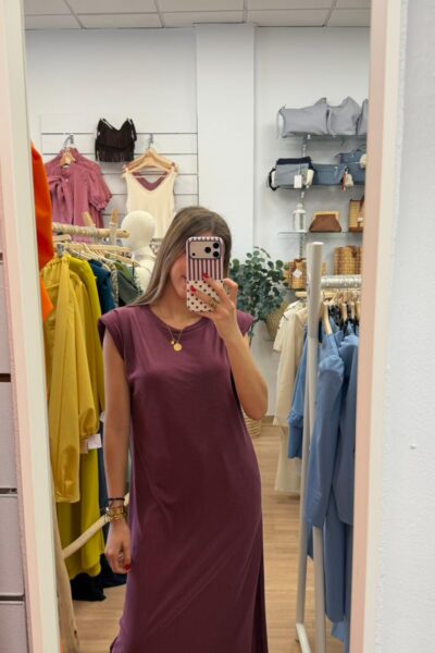 VESTIDO HOMBRERAS ROSA