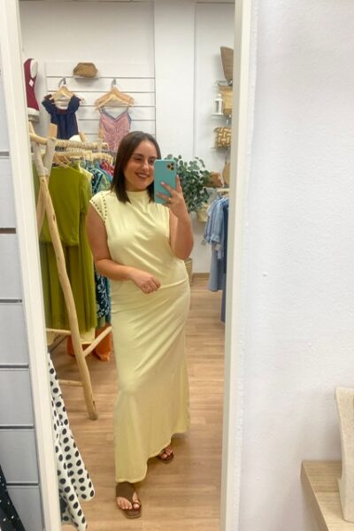 VESTIDO TACHUELAS AMARILLO
