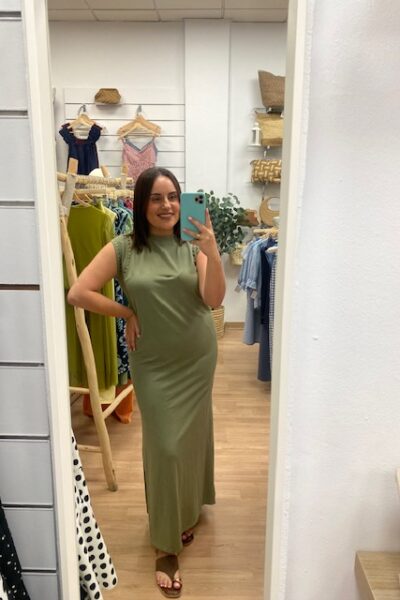 VESTIDO TACHUELAS VERDE
