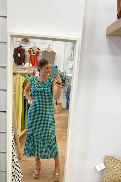 VESTIDO ELENA VERDE Y AZUL