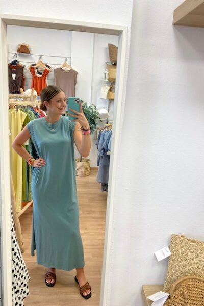 VESTIDO TACHUELAS AGUAMARINA
