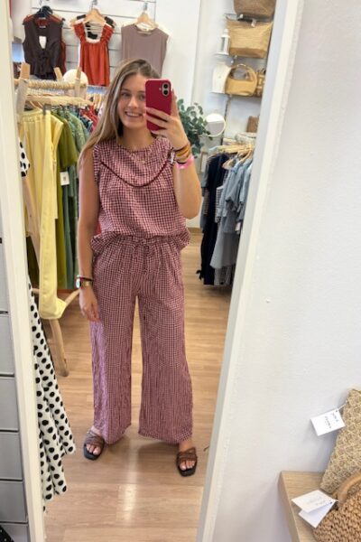CONJUNTO VICHY BURDEOS