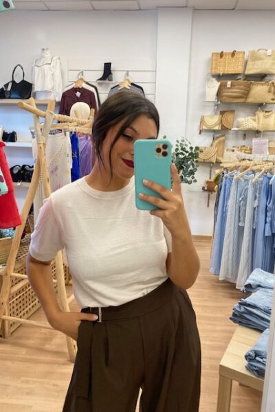CAMISETA PUNTO CROP BLANCA
