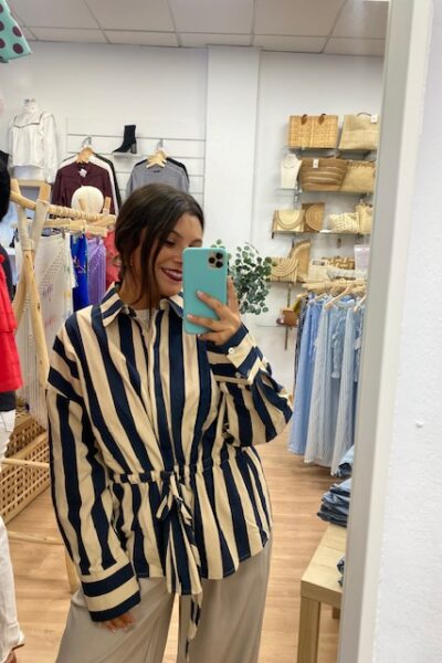 CHAQUETA RAYAS AZUL